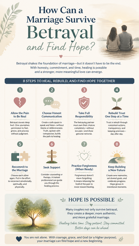 Can a Marriage Survive Infidelity? Statistics, Recovery, and Hope 1 Explore can a marriage survive infidelity with practical strategies for healing. Learn how couples rebuild trust and find hope after betrayal with expert insights.