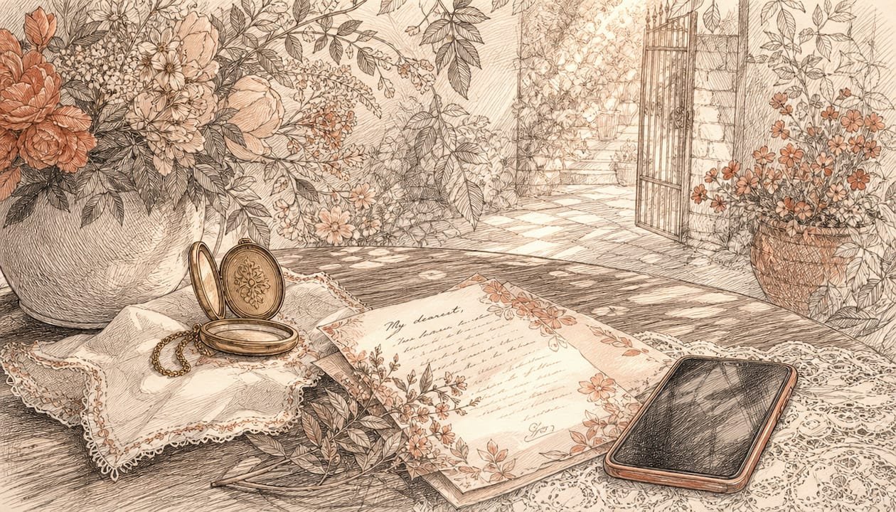 Watercolor pastel objects symbolizing affair types
