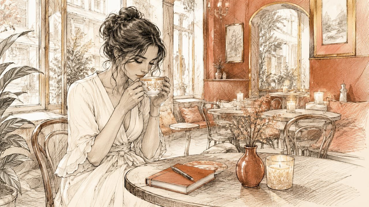 Woman in pastel watercolor recovering emotionally