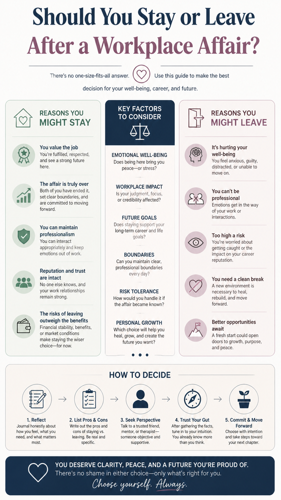 should you stay or leave after a workplace affair