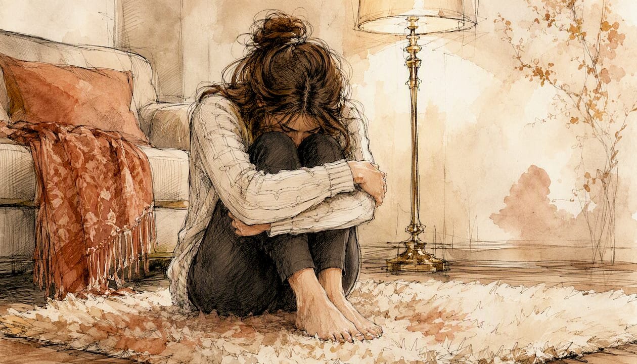 The Impact of Affairs on Mental Health: A Pathway to Healing and Evidence-Based Recovery 2 Watercolor woman stressed and withdrawn