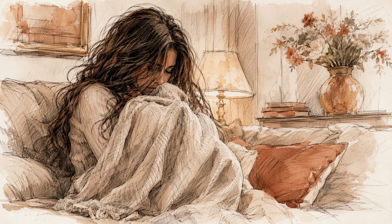 The Impact of Affairs on Mental Health: A Pathway to Healing and Evidence-Based Recovery 1 Watercolor woman anxious in armchair