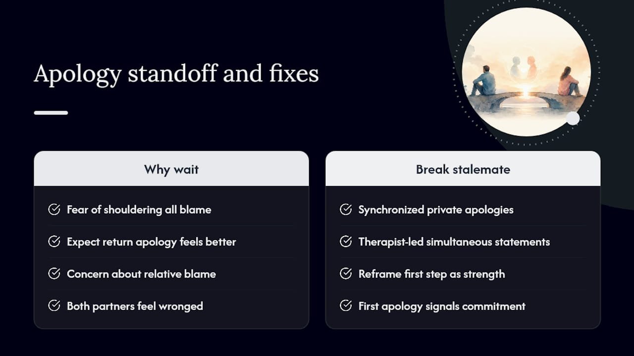 Mutual Infidelity Recovery: A Real Plan for Both of You 1 Why Saying Sorry First Feels So Hard for Both of You — overview diagram