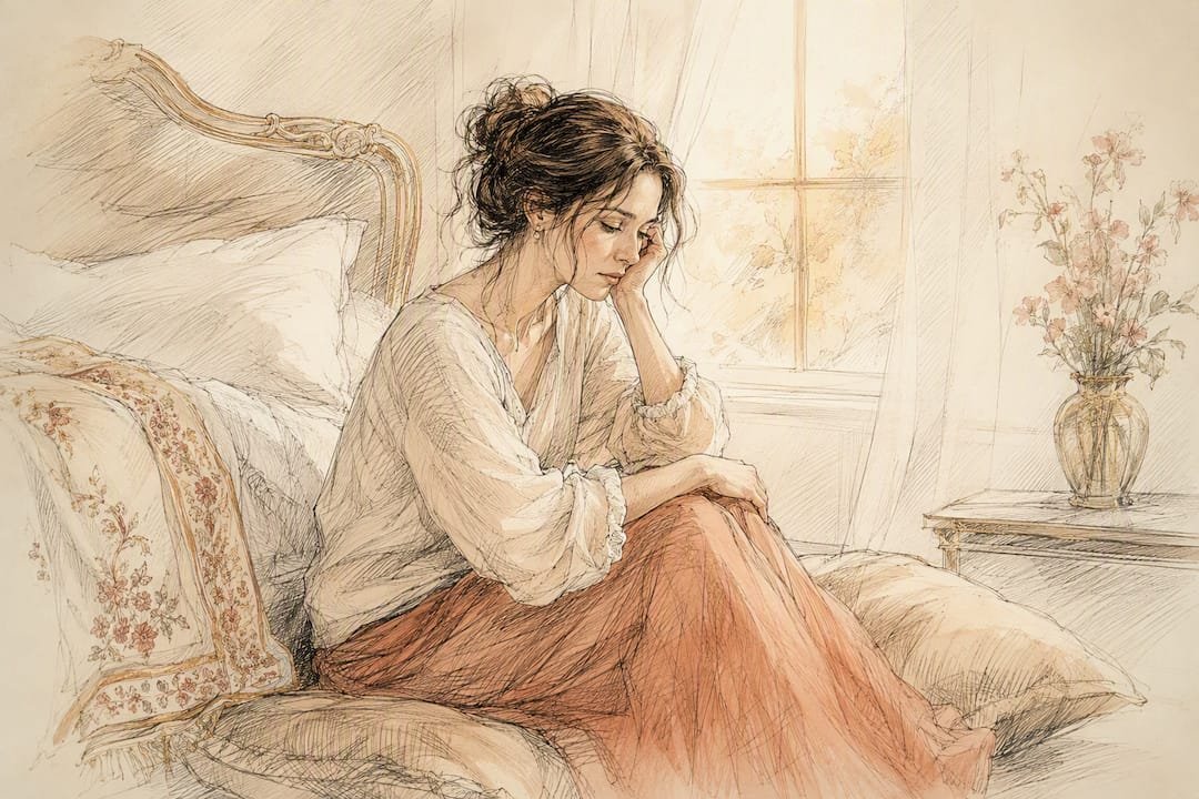 What Is Ambiguous Loss, and How Do You Cope With It? 1 Watercolor painting of woman reflecting sadly at table
