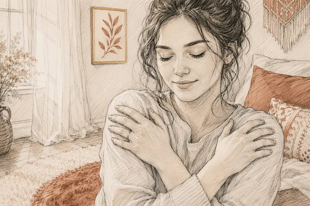 Grounding for Betrayal Trauma: Techniques That Work Fast 1 Woman doing Butterfly Hug grounding technique