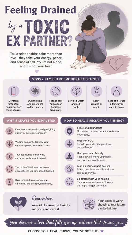 How to Maintain Emotional Distance From a Toxic Ex 1 feeling drained by a toxic ex partner