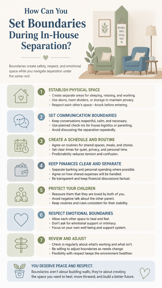 how can you set boundaries during in house separation