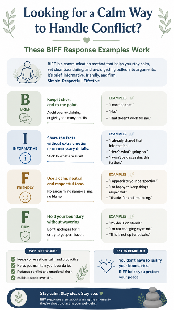 looking for a calm way to handle conflict these biff response examples work